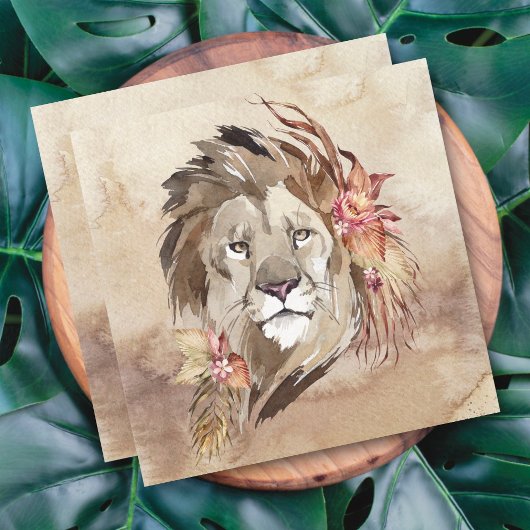 Carte florale Lion
