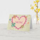 Carte florale lunatique du jour de mère de maman (Fleur jaune)