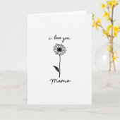 Carte Florale Maman Je T'Aime (Fleur jaune)