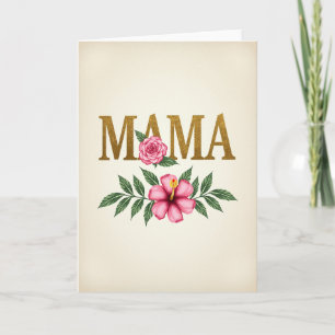 Carte Florale Maman Paillettes Dorées