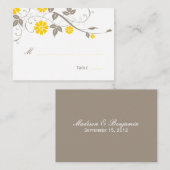 Carte Florale moderne - moutarde (Devant / Derrière)