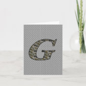 Carte Florale Monogramme G initiale Hydrangea (Devant)