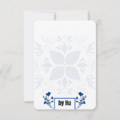 carte florale nouvelle année, carte bleu nouvelle  (Dos)