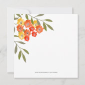 Carte Florale Orange Jaune Rustique (Dos)