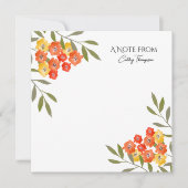 Carte Florale Orange Jaune Rustique (Devant)