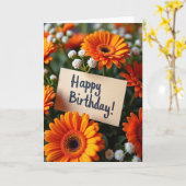 Carte florale orange joyeuse (Fleur jaune)