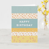 Carte florale pastel pour anniversaire (Fleur jaune)