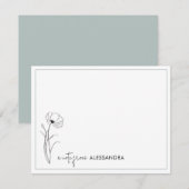 Carte florale personnalisée à main (Devant / Derrière)