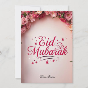 Carte florale personnalisée Eid Mubarak