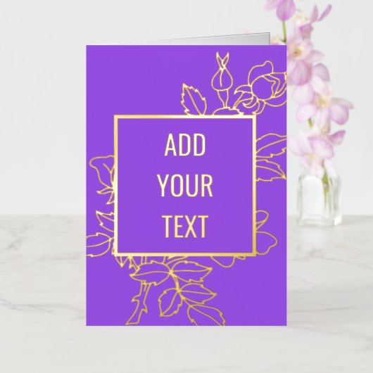 Carte florale personnalisée Gold Foil (Orchidée)