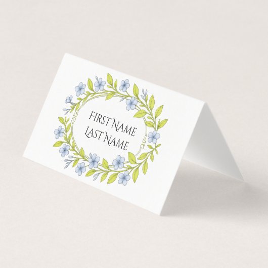 Carte florale pliée pour table de fête (Front)