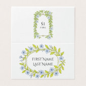 Carte florale pliée pour table de fête (Outside Unfolded)