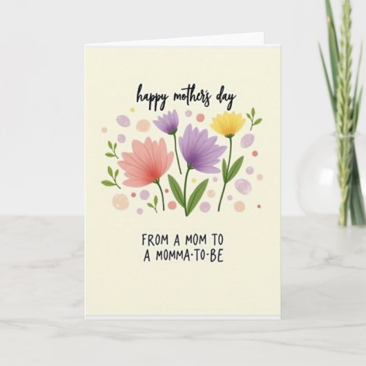Carte Florale pour Future Maman (Devant)