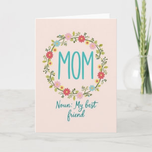 Carte florale pour la meilleure amie maman