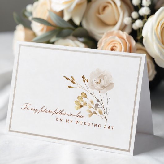 Carte florale pour le jour du mariage à mon futur 