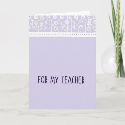 Carte florale pour mon enseignant (Devant)