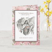 Carte florale religieuse St. Therese (Fleur jaune)