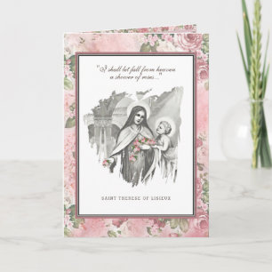 Carte florale religieuse St. Therese