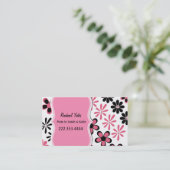 Carte florale rose et noire élégante de maman (Debout devant)