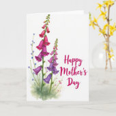 Carte florale rose et violette (Fleur jaune)