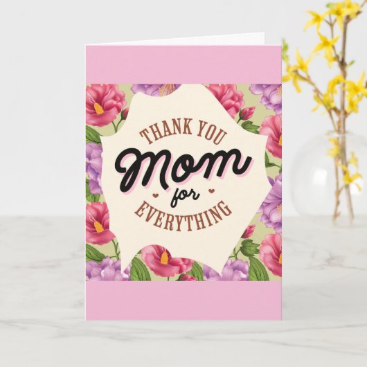 Carte Florale rose Merci (Fleur jaune)