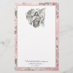 Carte florale Rose religieuse St. Therese