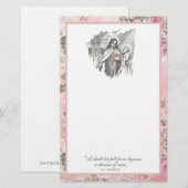 Carte florale Rose religieuse St. Therese (Devant / Derrière)
