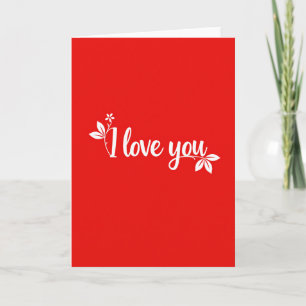 Carte florale script 'Je t'aime'