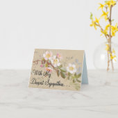 Carte Florale Simple "Avec Mes Sympathies Les Plus (Fleur jaune)