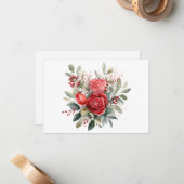 Carte florale simple et élégante Aquarelle (Devant/Arrière en situation)