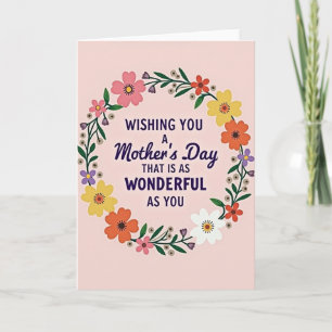 Carte florale sincère pour la fête des mères