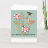 Carte florale stylisée d'oiseau (Dos)
