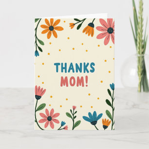 Carte florale Teal Thanks Mom