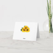 Carte florale Tournesol Jaune Fleur Note (Dos)