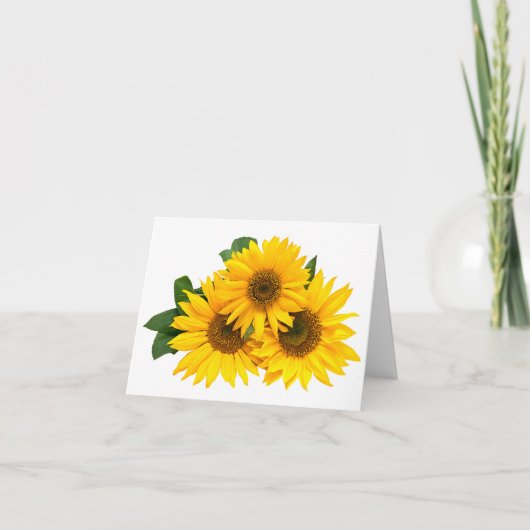 Carte florale Tournesol Jaune Fleur Note (Devant)