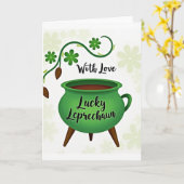 Carte florale verte avec amour (Fleur jaune)