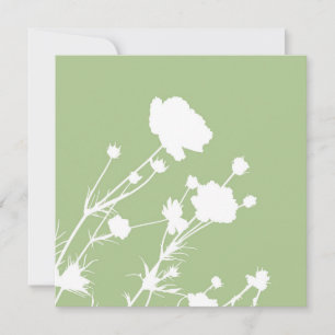 Carte florale verte et blanche