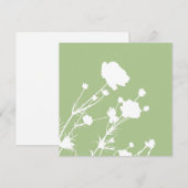 Carte florale verte et blanche (Devant / Derrière)