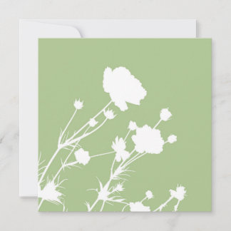 Carte florale verte et blanche