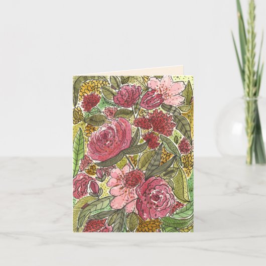 Carte florale vierge (Devant)