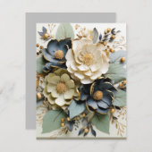 Carte florale vierge avec enveloppe (Devant / Derrière)