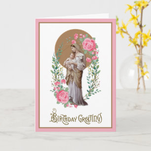 Carte florale vintage de la Vierge Marie pour anni