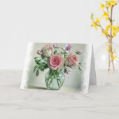 Carte florale Vintage Shabby Chic Rose Rose (Fleur jaune)
