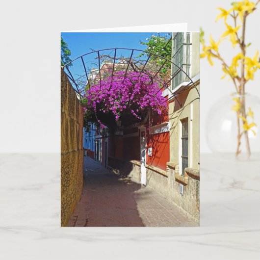 Carte Florale Violet Espagnol (Fleur jaune)