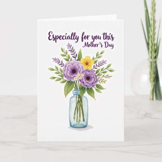 Carte florale violette et jaune (Devant)