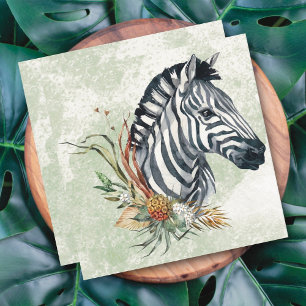 Carte florale zèbre