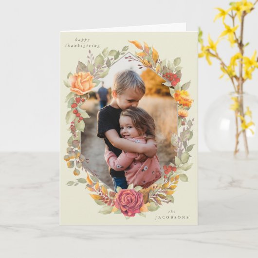 Carte Flore automnale de la crème Thanksgiving Photo (Fleur jaune)