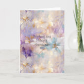 Carte Flore bleu violet d'or blanc (Devant)