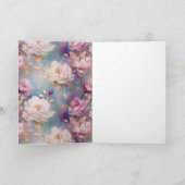 Carte Flore bleu violet d'or blanc (Intérieur)