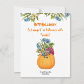 Carte Flore Citrouille d'aquarelle orange vive (Devant)